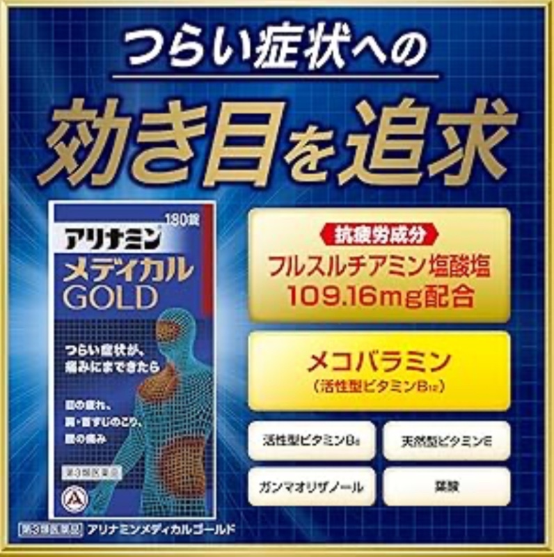 日本 武田 Alinamin 醫級 GOLD 合利他命金強效錠/105錠裝