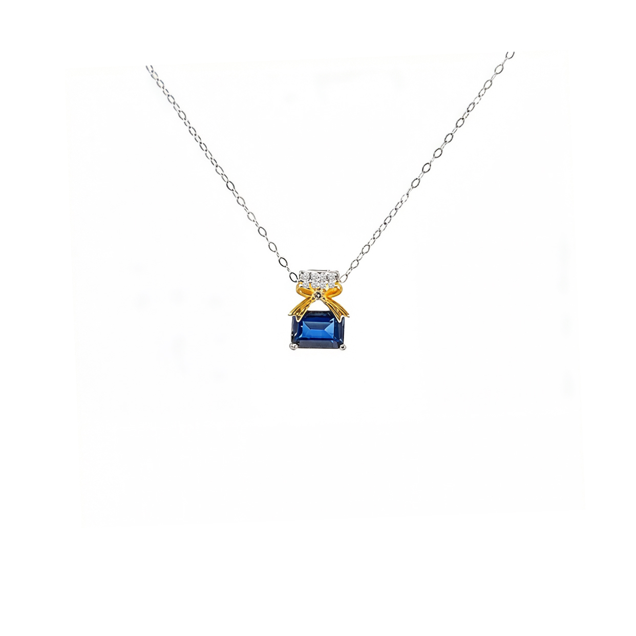 สร้อยคอพร้อมจี้เงิน S925 ประดับโทปาซ (Topaz Pendant) เครื่องประดับมินิมอล｜Z4B