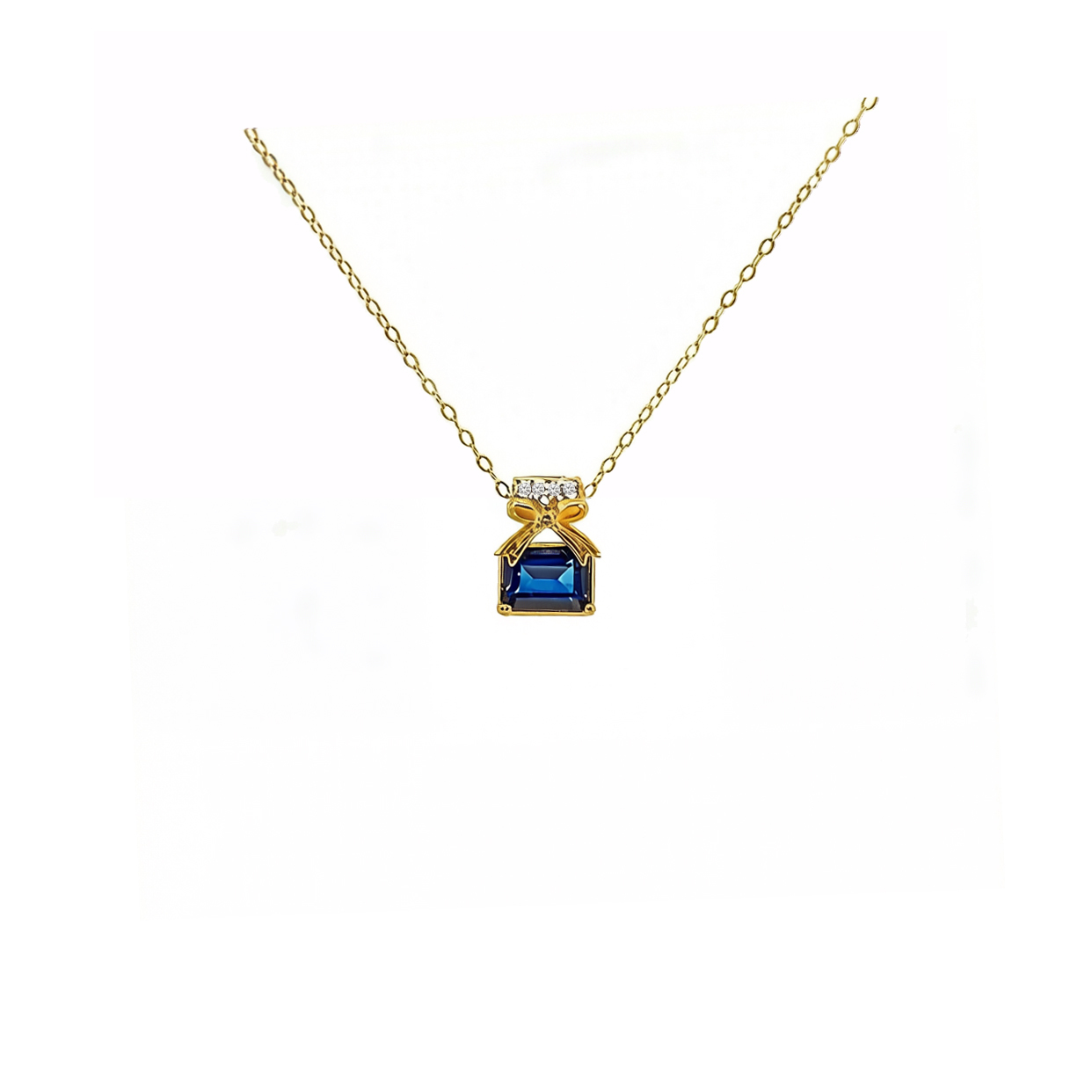 สร้อยคอพร้อมจี้เงิน S925 ประดับโทปาซ (Topaz Pendant) เครื่องประดับมินิมอล｜Z4B