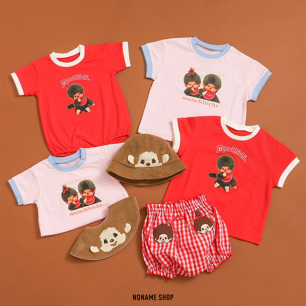 MONCHHICHI 蒙奇奇 撞色 包屁衣 短T 短褲 嬰兒 小孩 小童 三款