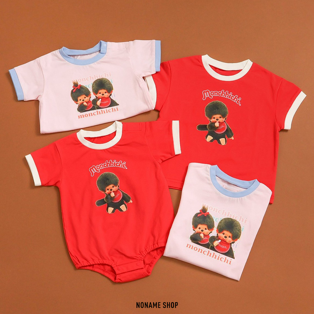 MONCHHICHI 蒙奇奇 撞色 包屁衣 短T 短褲 嬰兒 小孩 小童 三款