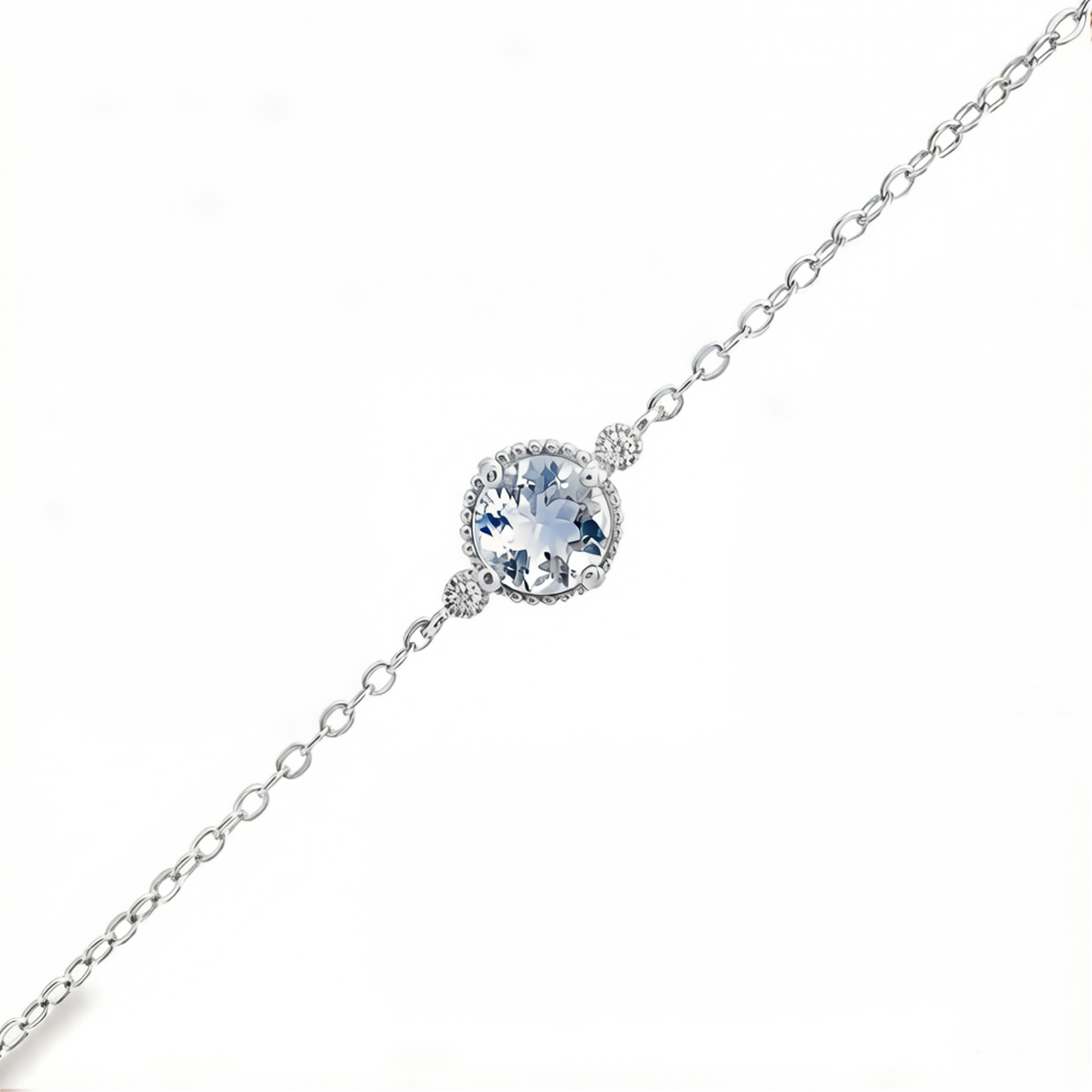 สร้อยข้อมือพลอยอควอมารีน (Aquamarine)|T496