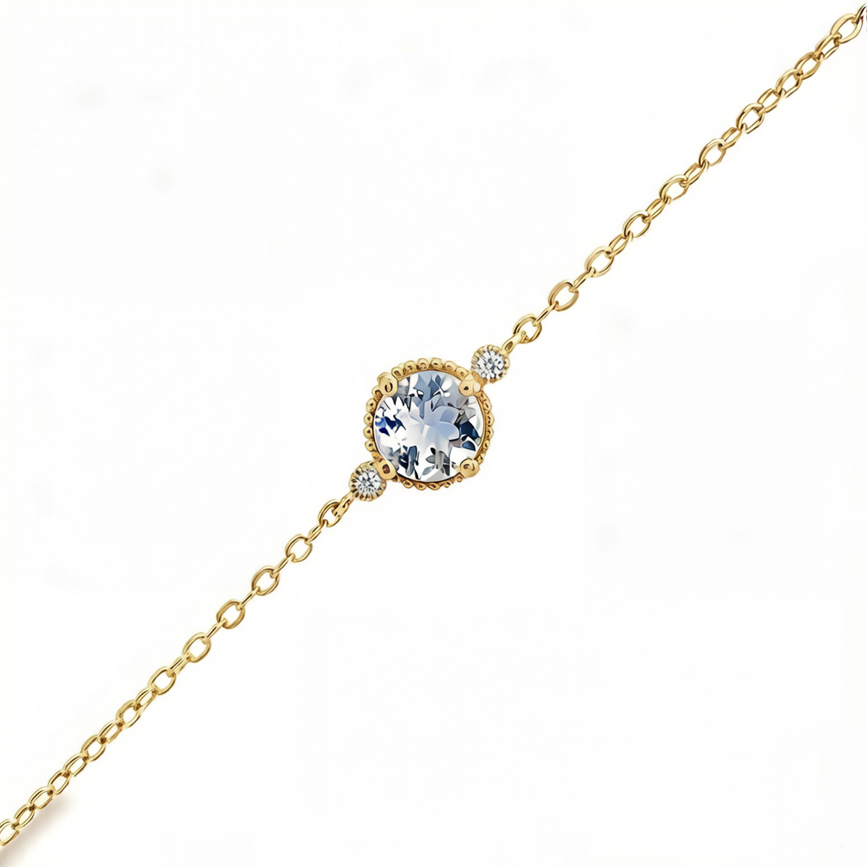 สร้อยข้อมือพลอยอควอมารีน (Aquamarine)|T496