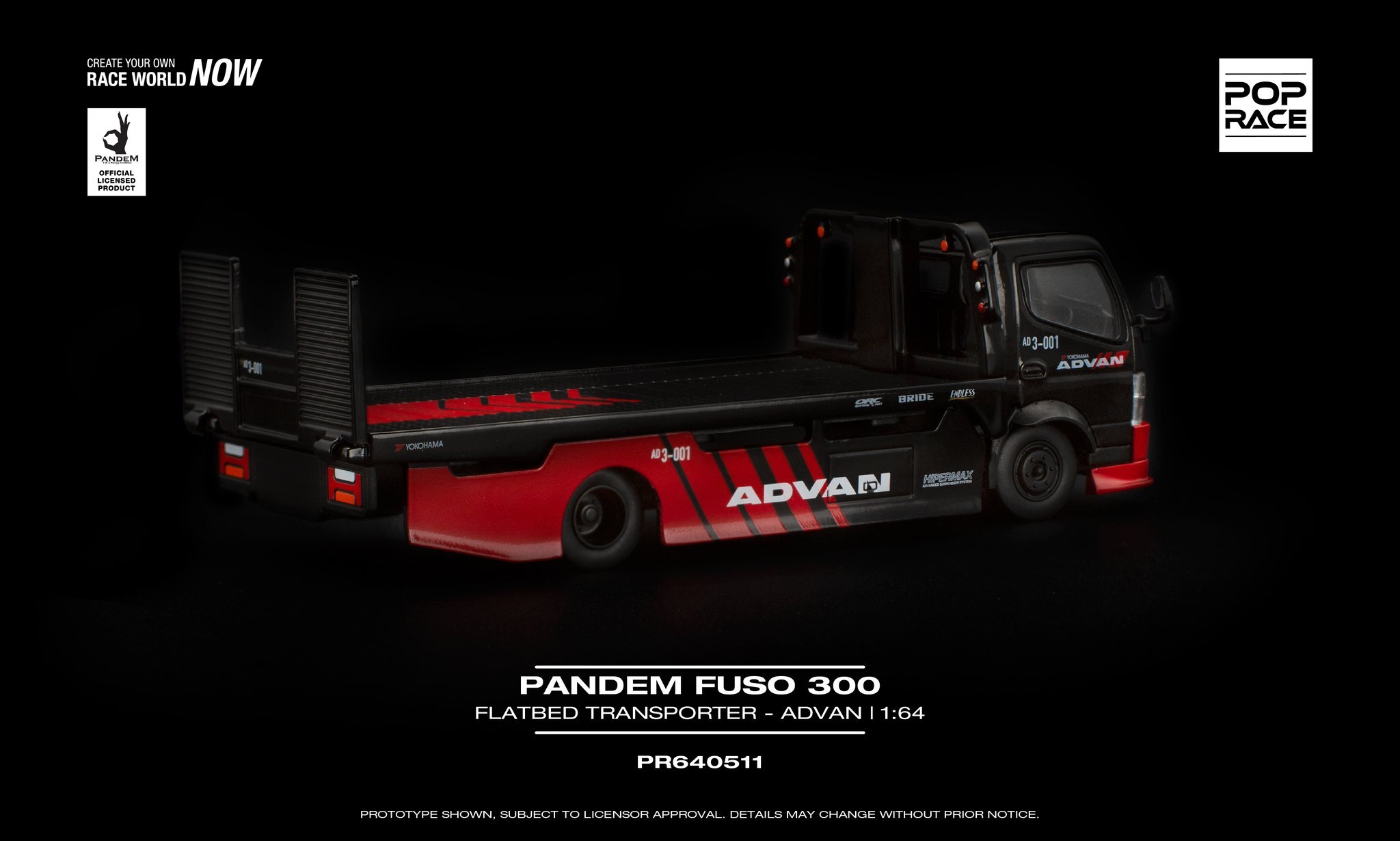 [預訂] POPRACE #511 - PANDEM FUSO 300 平板運輸車 ADVAN