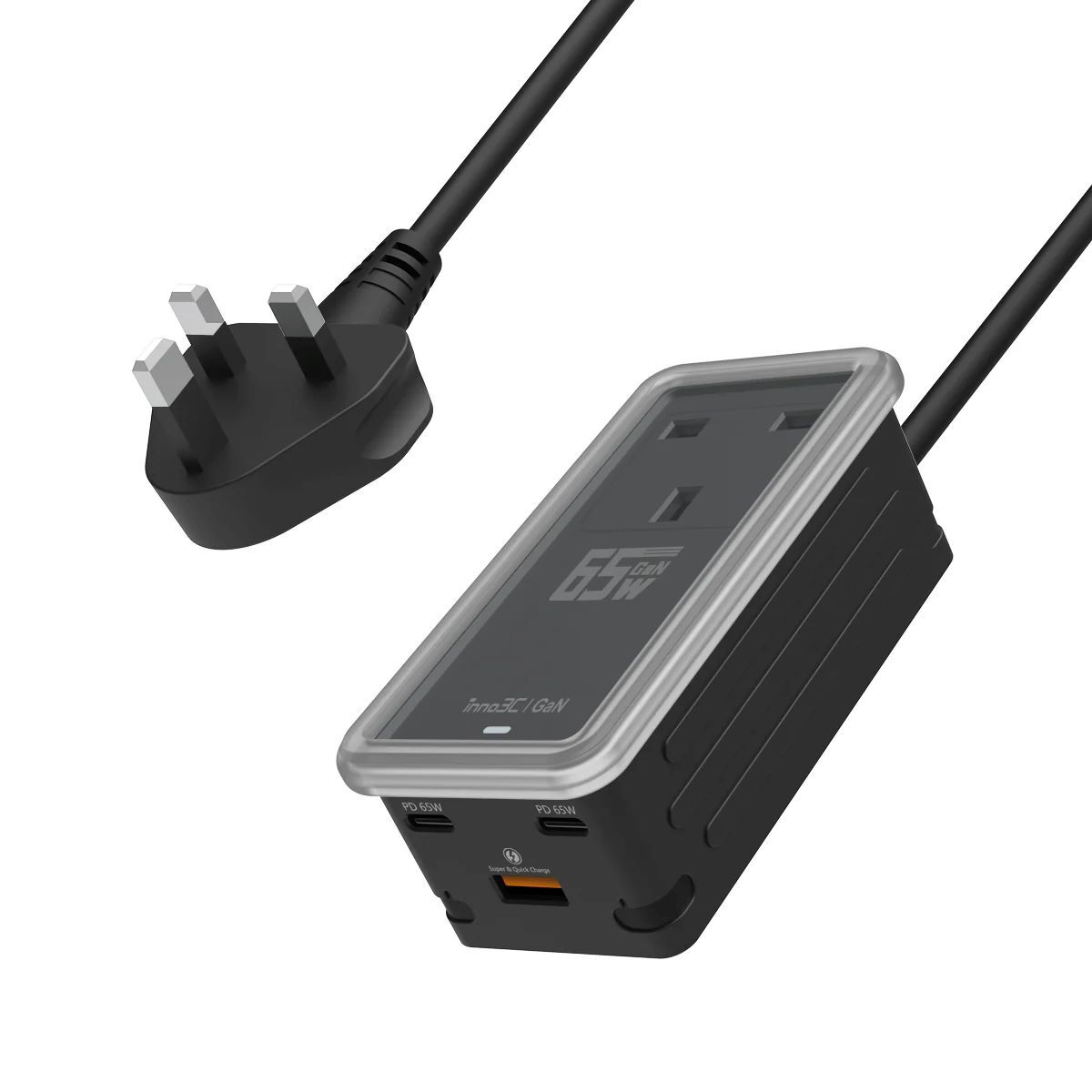 inno3C GaN 65W 3 Ports Fast Charge with Socket Box i-65GS