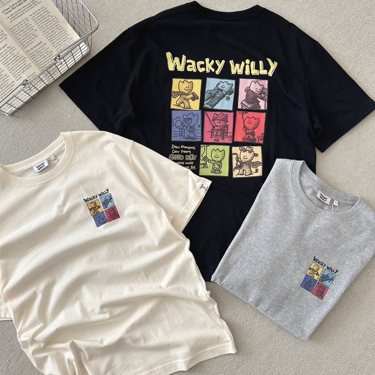 （現貨）韓牌 Wacky willy 小黃人 漫畫色塊 短T WA2602ST12
