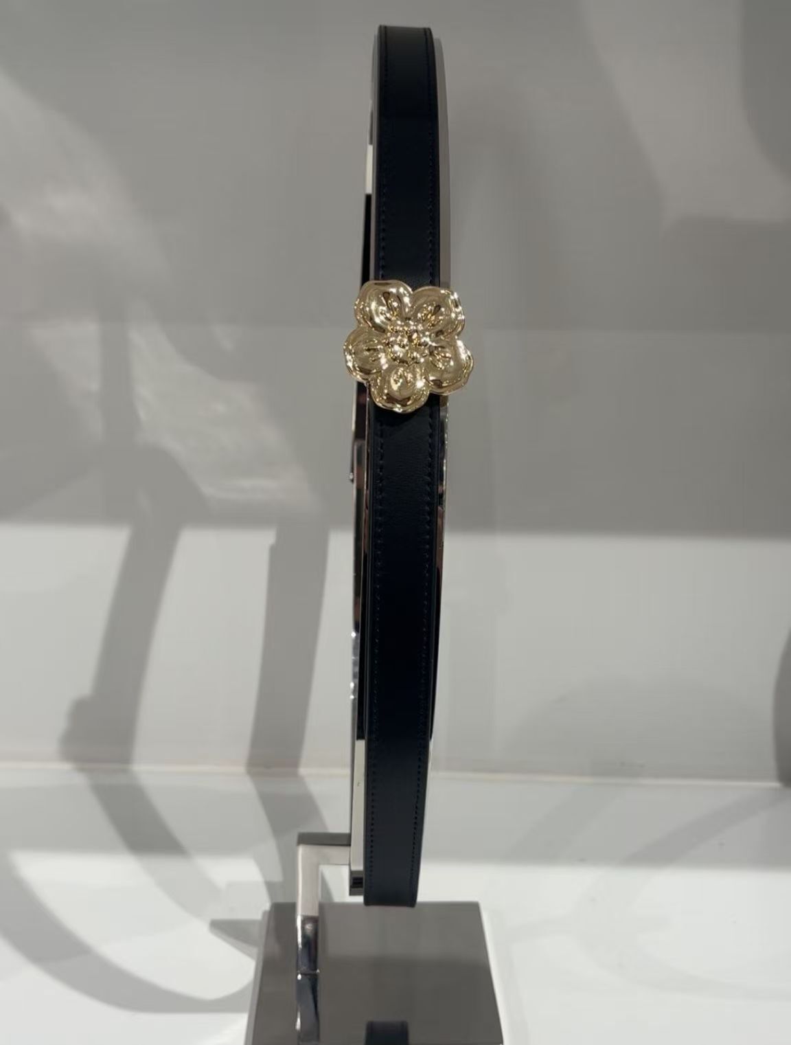 【預購】Kenzo H051808 小花朵皮帶 90cm（金色）