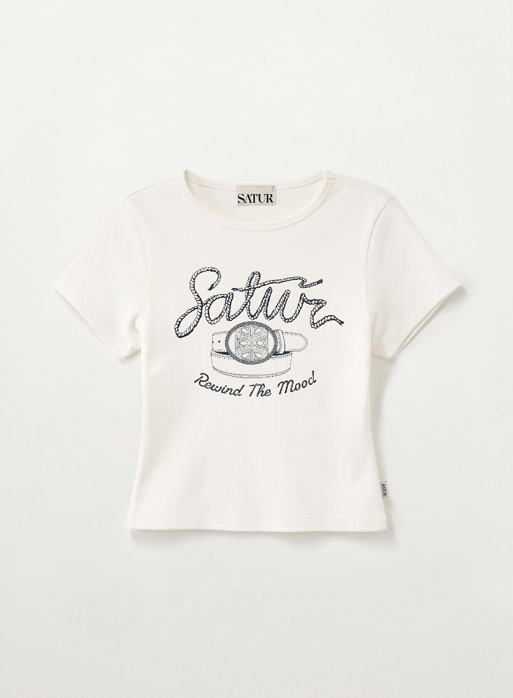SATUR (W) Belt Graphic Slim Fit T-Shirt