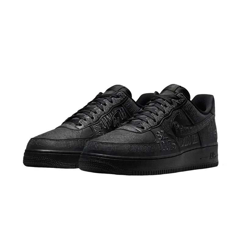 Nike Air Force 1 Low "World Tour Black" 刺繡 休閒鞋 黑色 男鞋 II1549-001 [台灣現貨]