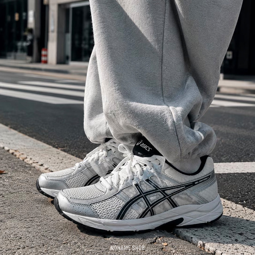 ASICS GEL-CONTEND 4 復古 運動鞋 跑步鞋 銀黑 (男款)