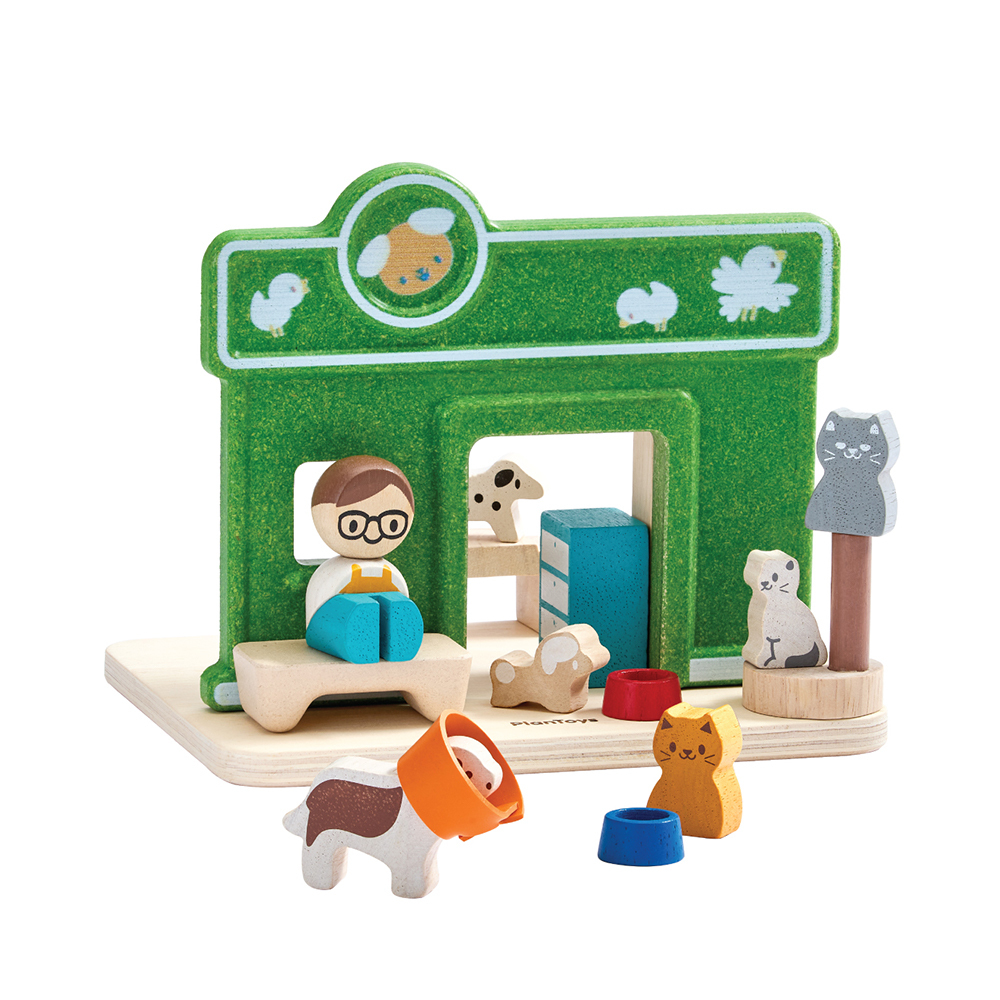 PlanToys 木質娃娃屋-溫馨寵物店