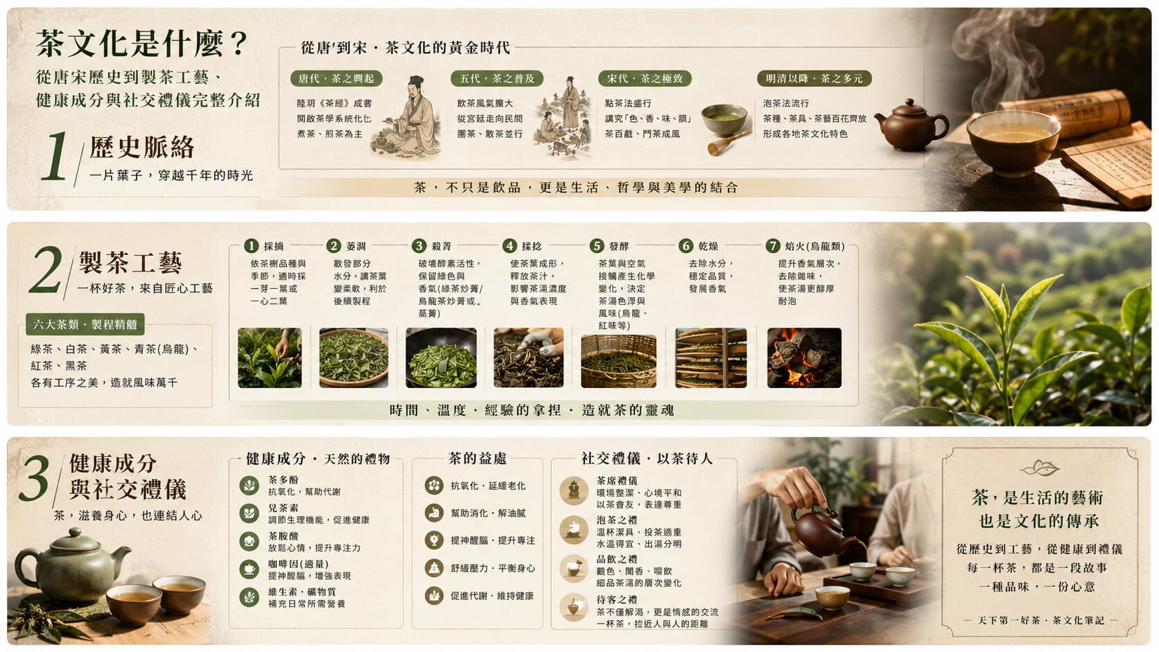 茶文化是什麼？從唐宋歷史到製茶工藝、健康成分與社交禮儀完整介紹