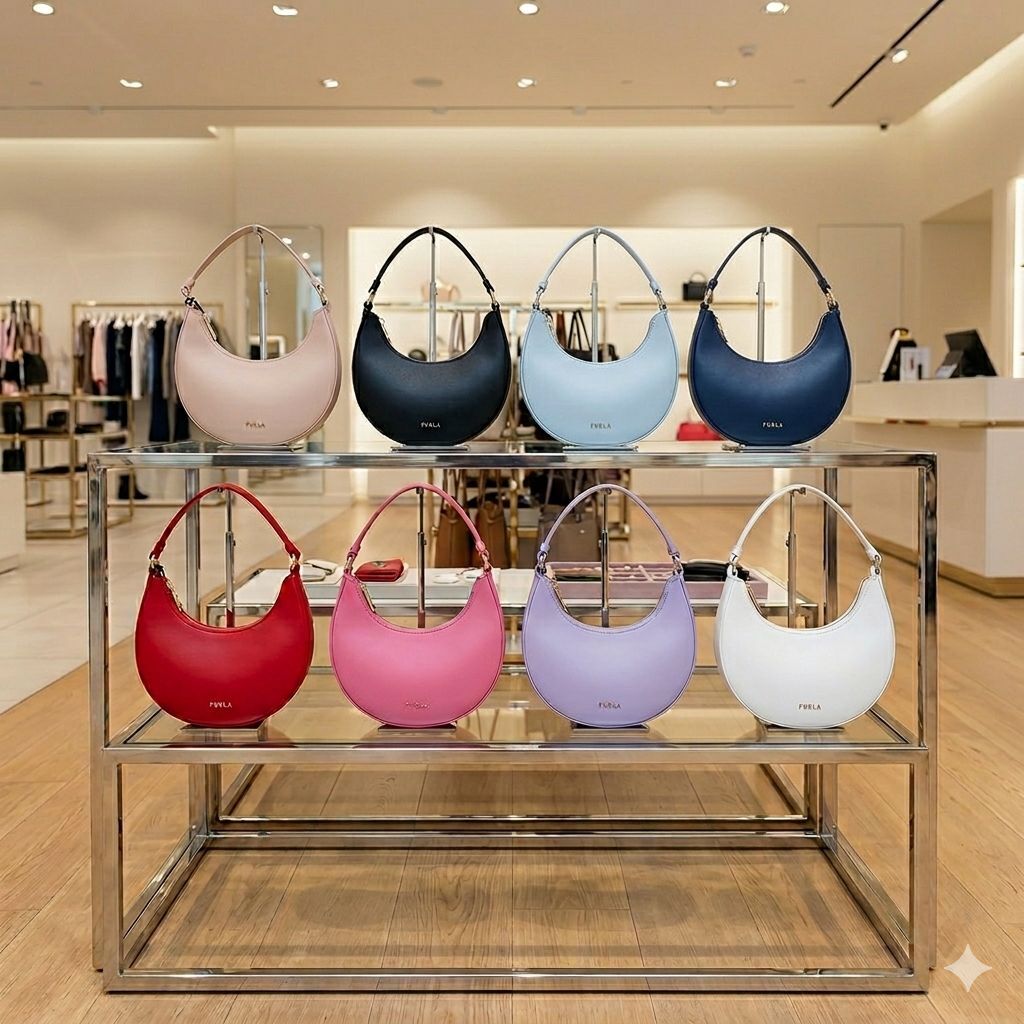 【預購】Furla H051712 Delizia 皮革半月形單肩包