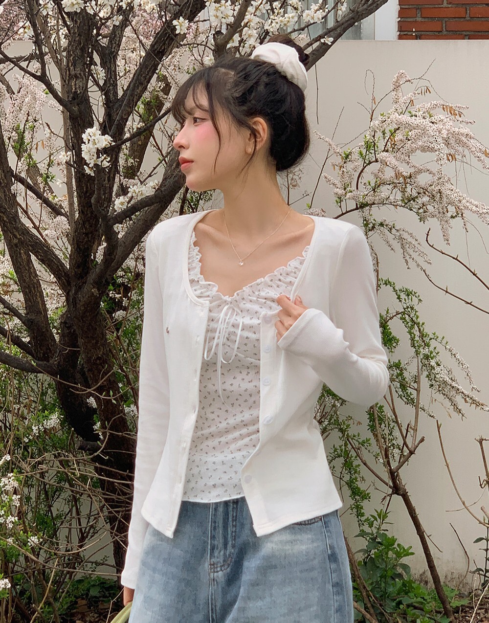 韓國grace muse授權 韓系銀標捲邊背心假兩件薄針織上衣