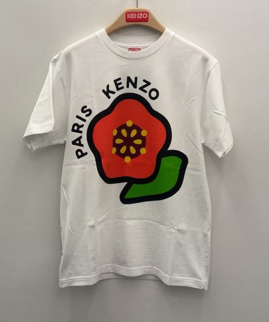 【預購】Kenzo H051820 男女同款大花朵短袖上衣（白色）
