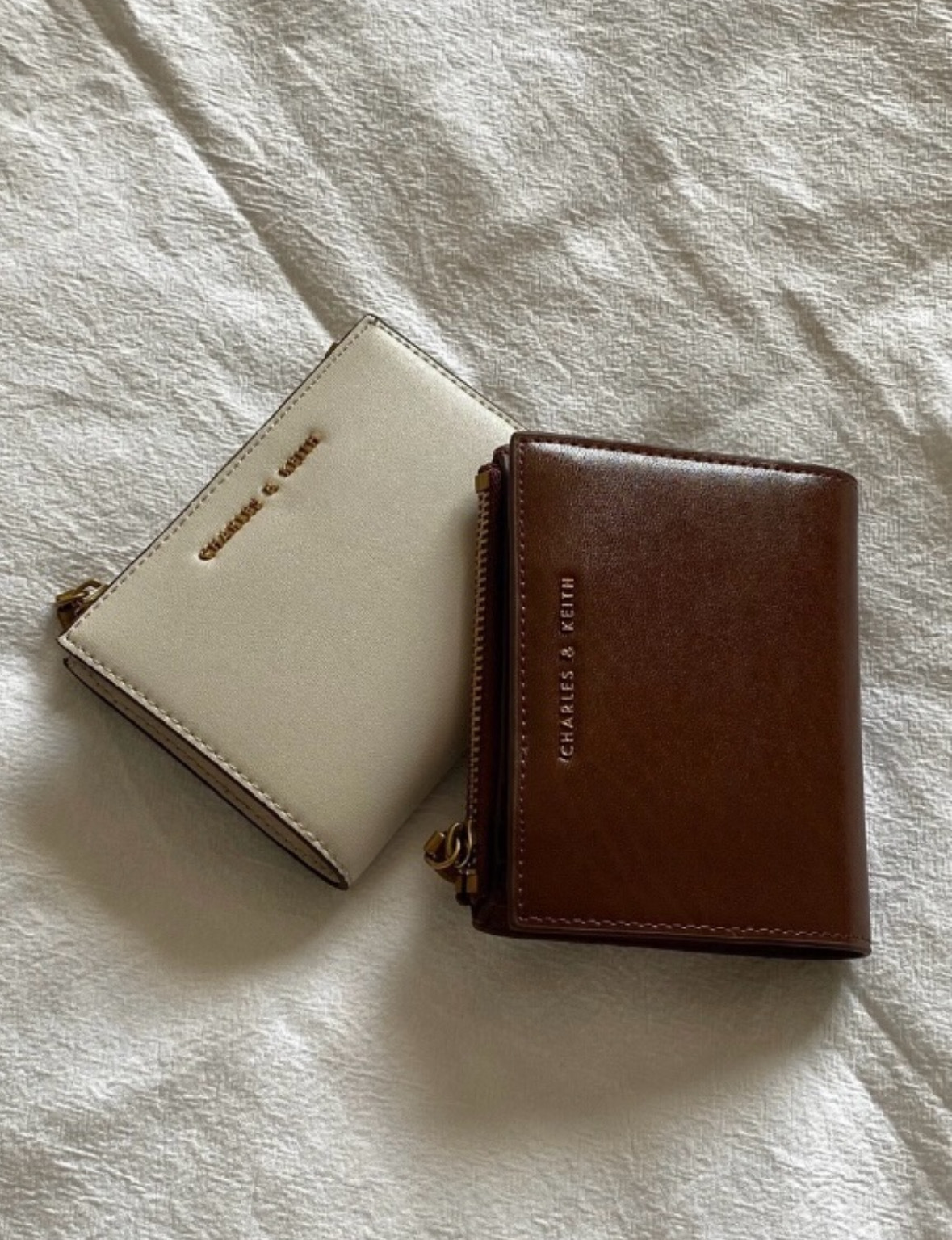 <韓系歐膩感☕> Charles&Keith 小CK Harmonee 拉鍊 短錢包 兩色