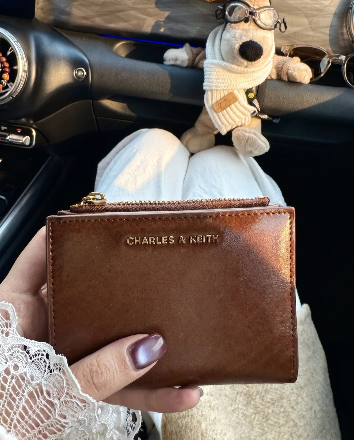 <韓系歐膩感☕> Charles&Keith 小CK Harmonee 拉鍊 短錢包 兩色