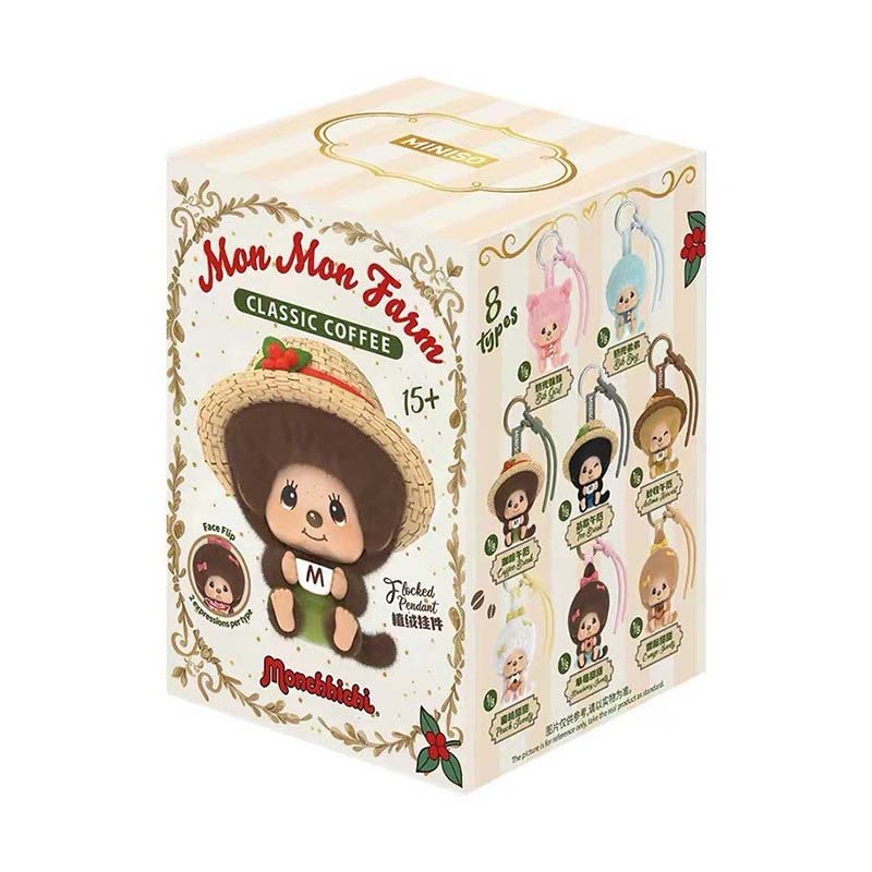 【盲盒】MINISO Monchhichi 蒙奇奇 萌趣趣咖啡農場系列換臉盲盒掛件 6942633852172 [台灣現貨]