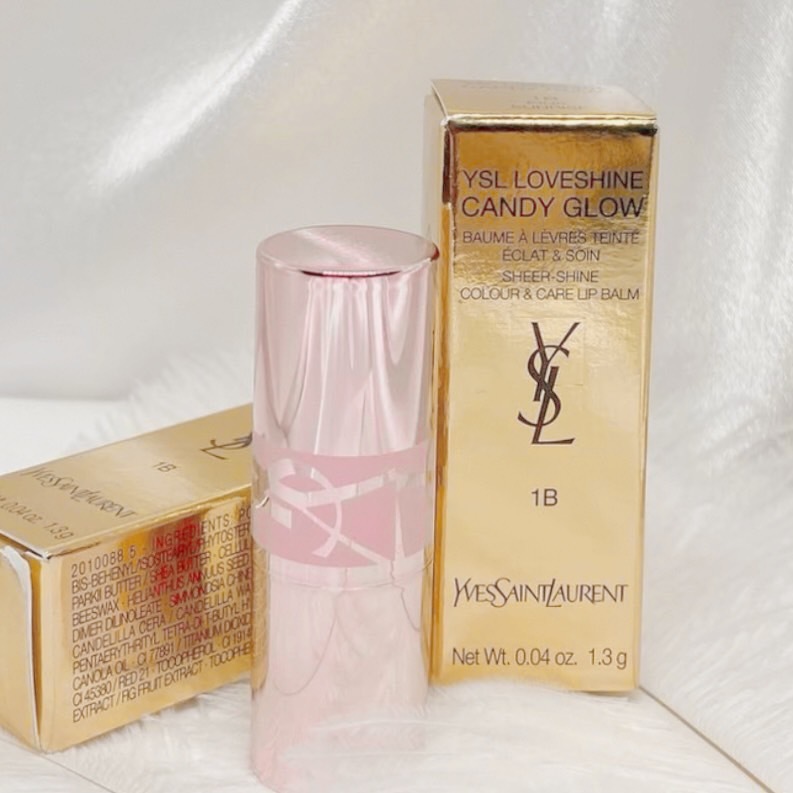 YSL 聖羅蘭 情桃誘光潤唇膏 1.3g #1B 粉透冰晶