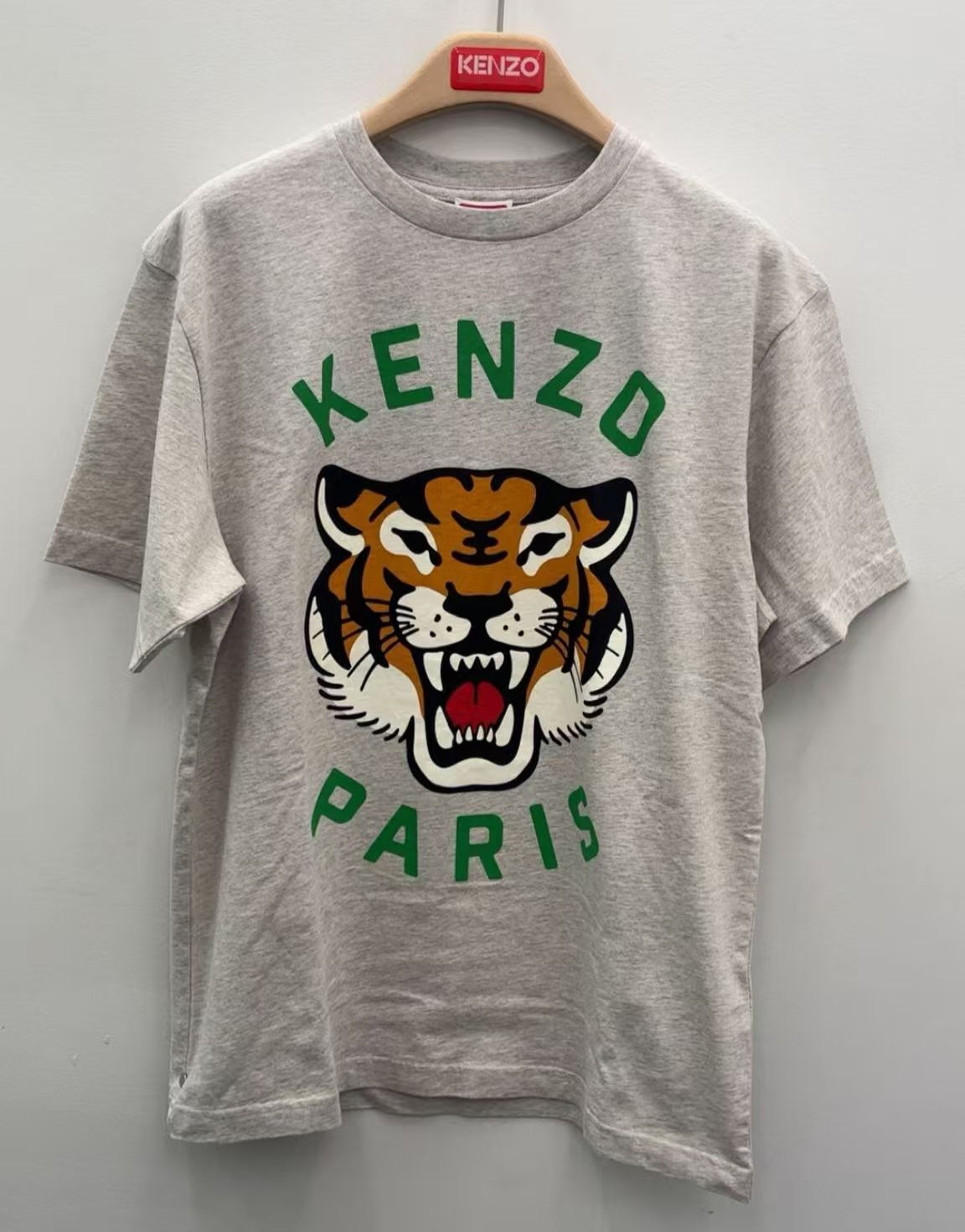 【預購】Kenzo H051830 男女通用老虎短袖上衣（灰色）
