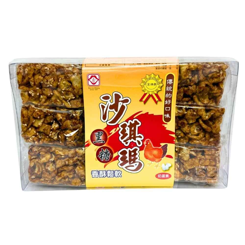 (箱購) 口留香_沙琪瑪_蛋香芝麻/ 黑糖口味_400g x 6盒