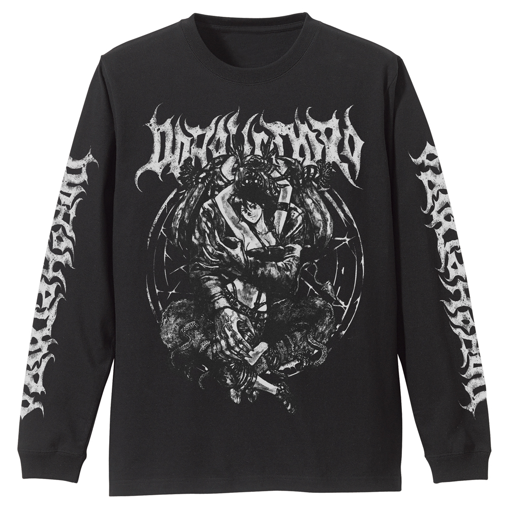 ﾊﾙ 袖ﾘﾌﾞﾛﾝｸﾞｽﾘｰﾌﾞTｼｬﾂ/BLACK COSPA 060126
