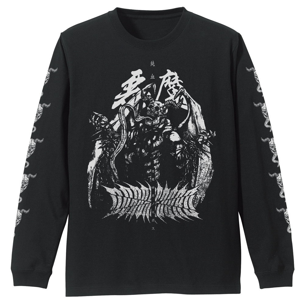 ﾁﾀﾞﾙﾏ 袖ﾘﾌﾞﾛﾝｸﾞｽﾘｰﾌﾞTｼｬﾂ/BLACK COSPA 060126