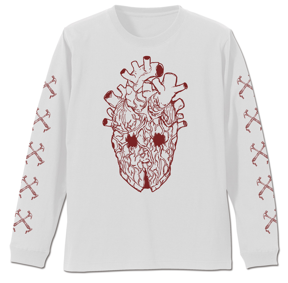 心 ﾏｽｸ 袖ﾘﾌﾞﾛﾝｸﾞｽﾘｰﾌﾞTｼｬﾂ/WHITE COSPA 060126
