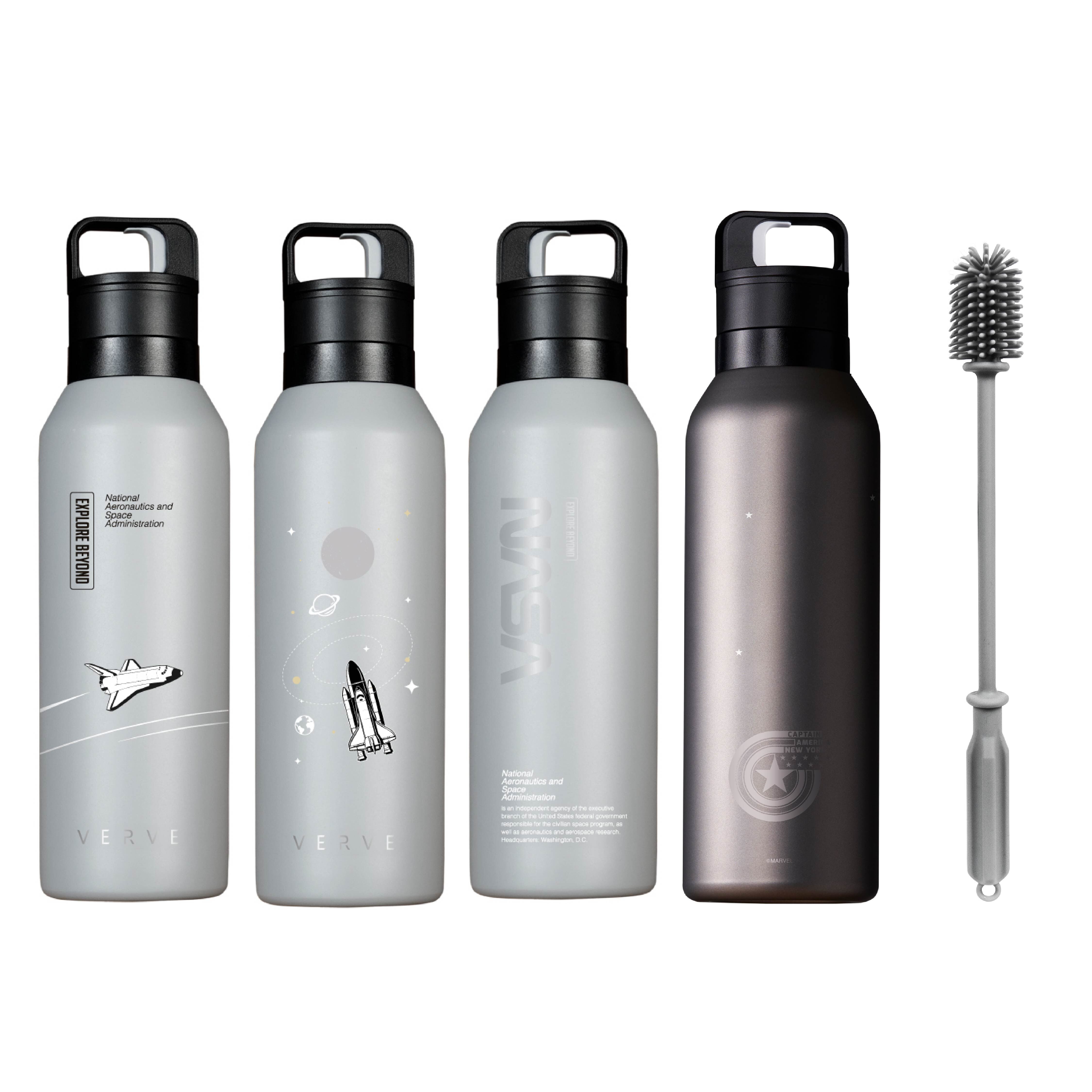 VERVE 純鈦零秒瓶780ml-太空聯名款/Marvel款1入+ 矽膠杯刷1入