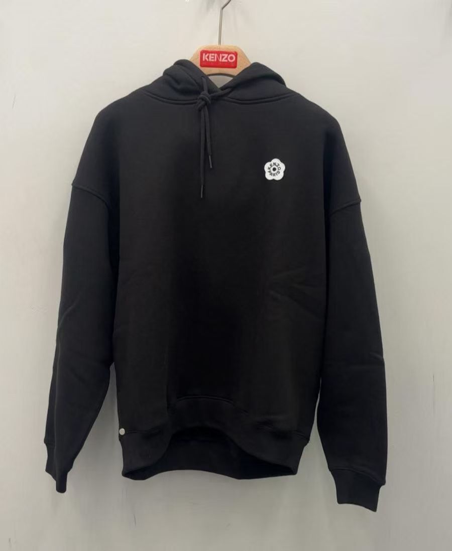 【預購】Kenzo H051838 男裝小花朵有帽衛衣（黑色）
