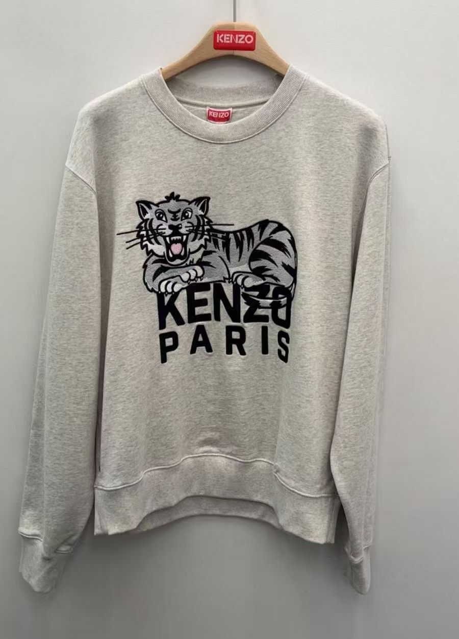 【預購】Kenzo H051841 男裝老虎圖案衛衣（灰色）