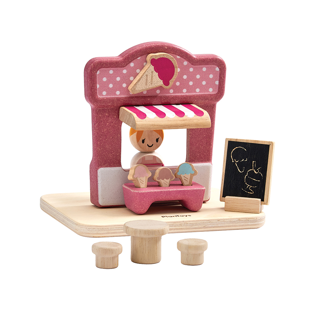 PlanToys 木質娃娃屋-冰淇淋小舖