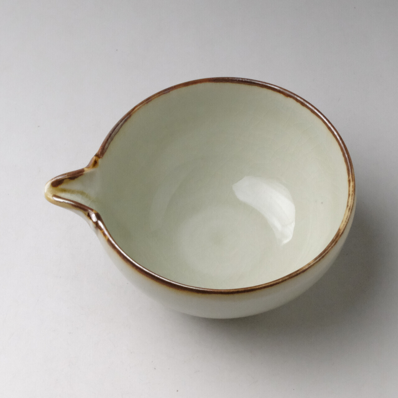 日本製 美濃燒 湯冷碗 片口抹茶碗 錆貫入