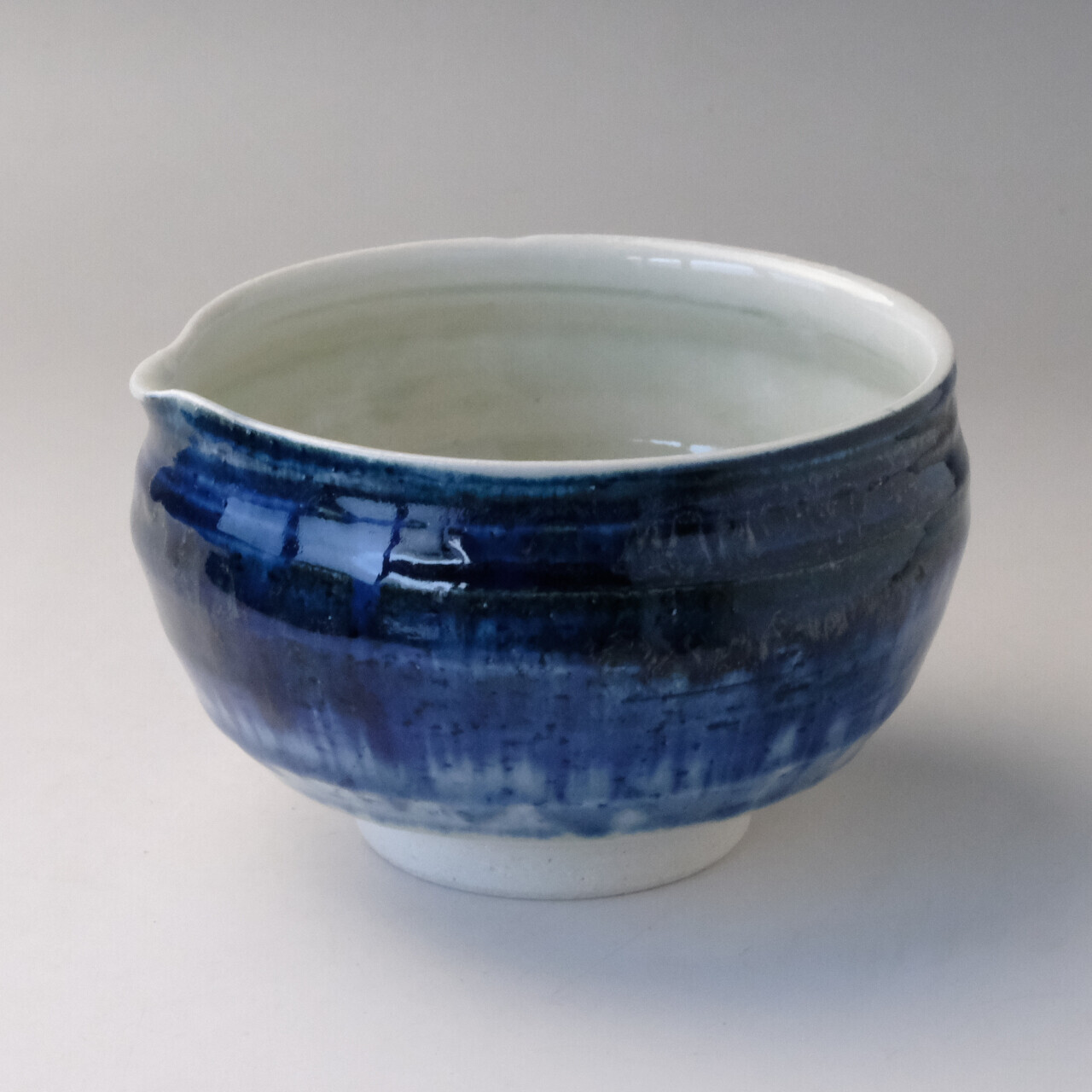 日本製 美濃燒 湯冷碗 片口抹茶碗 深藍