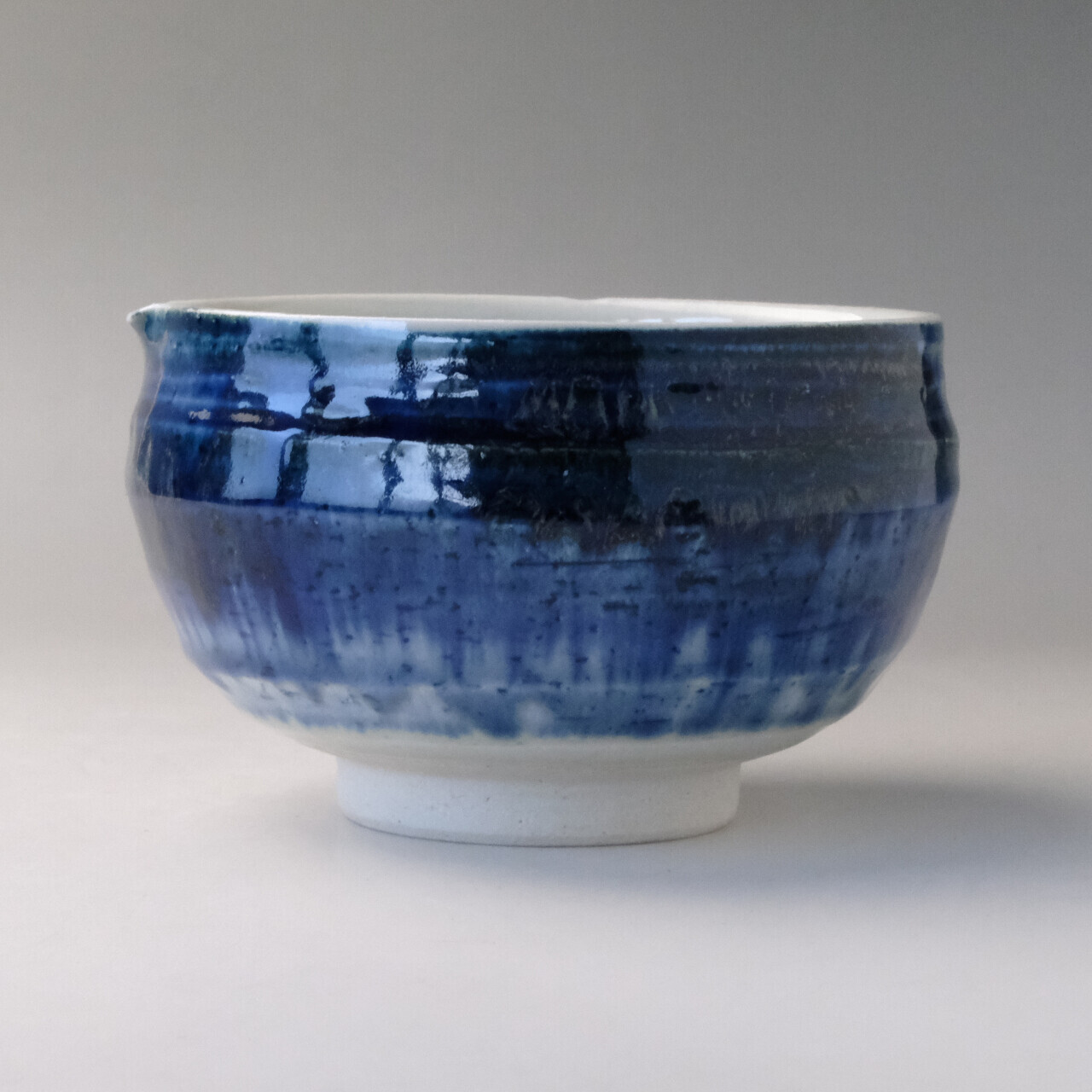 日本製 美濃燒 湯冷碗 片口抹茶碗 深藍
