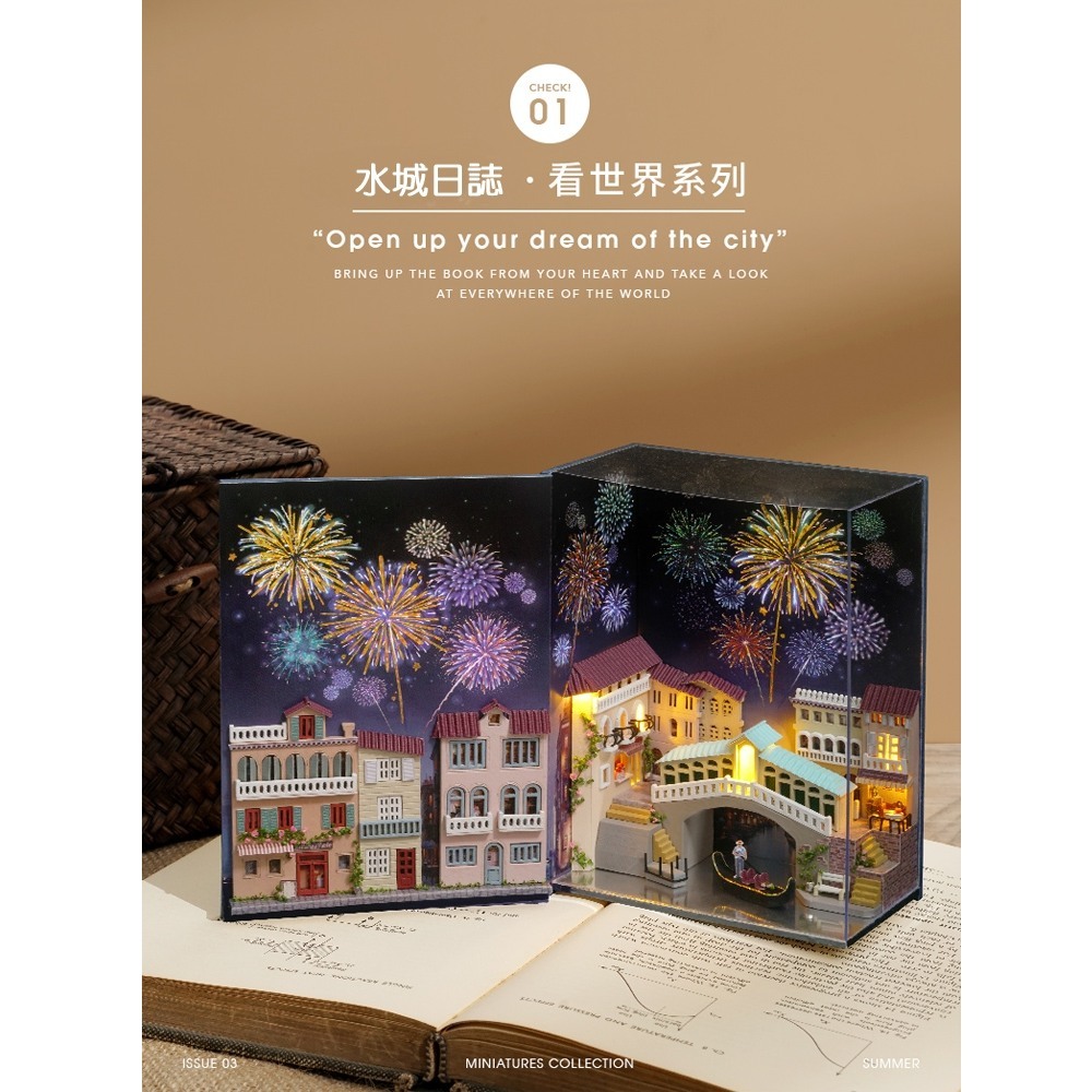 DIY袖珍小屋_智趣屋 【N001】 水城日記+防塵罩