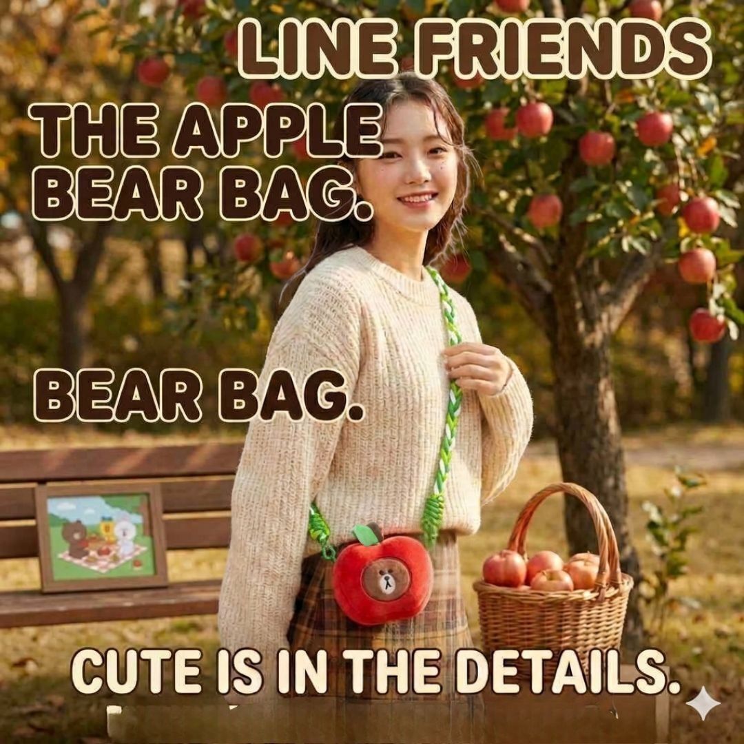 LINE FRIENDS|水果系列 3D毛絨斜揹袋