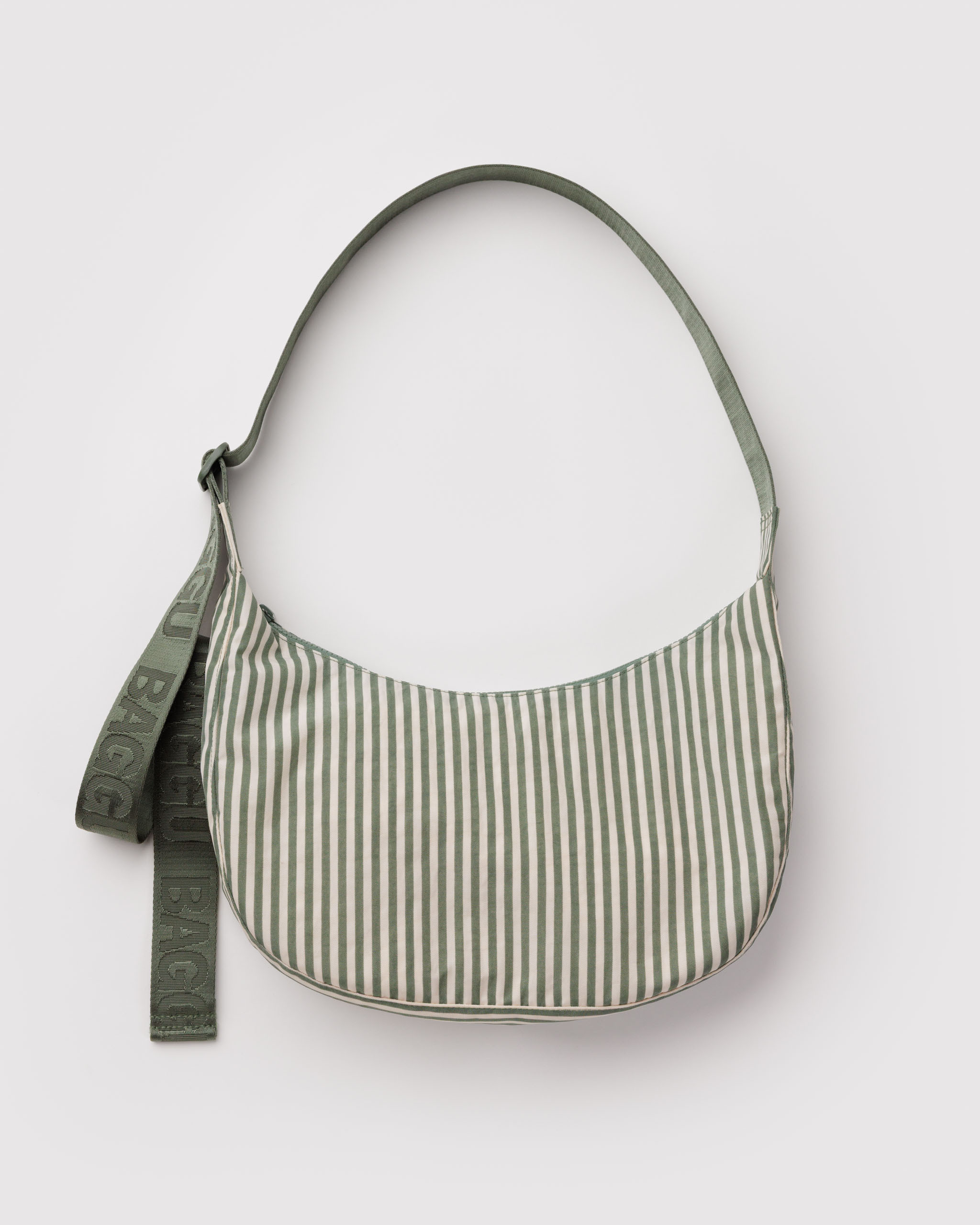Medium Nylon Crescent Bag - Sage Stripe | BAGGU
