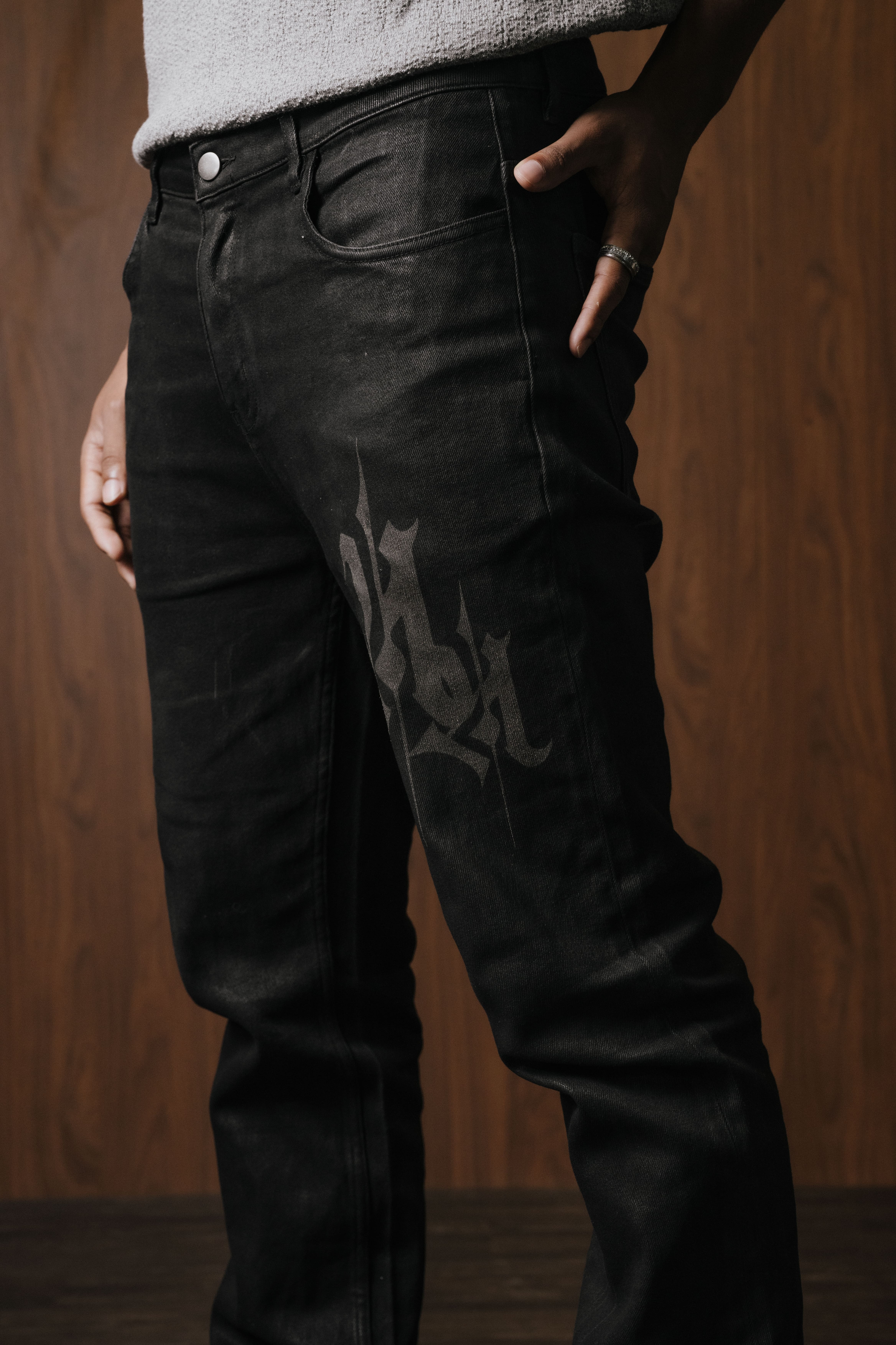 Midnight Waxed Low Rise Denim