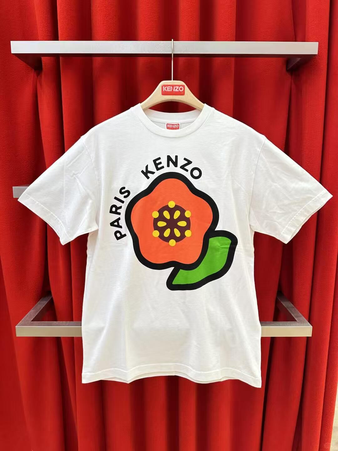 【預購】Kenzo H051820 男女同款大花朵短袖上衣（白色）