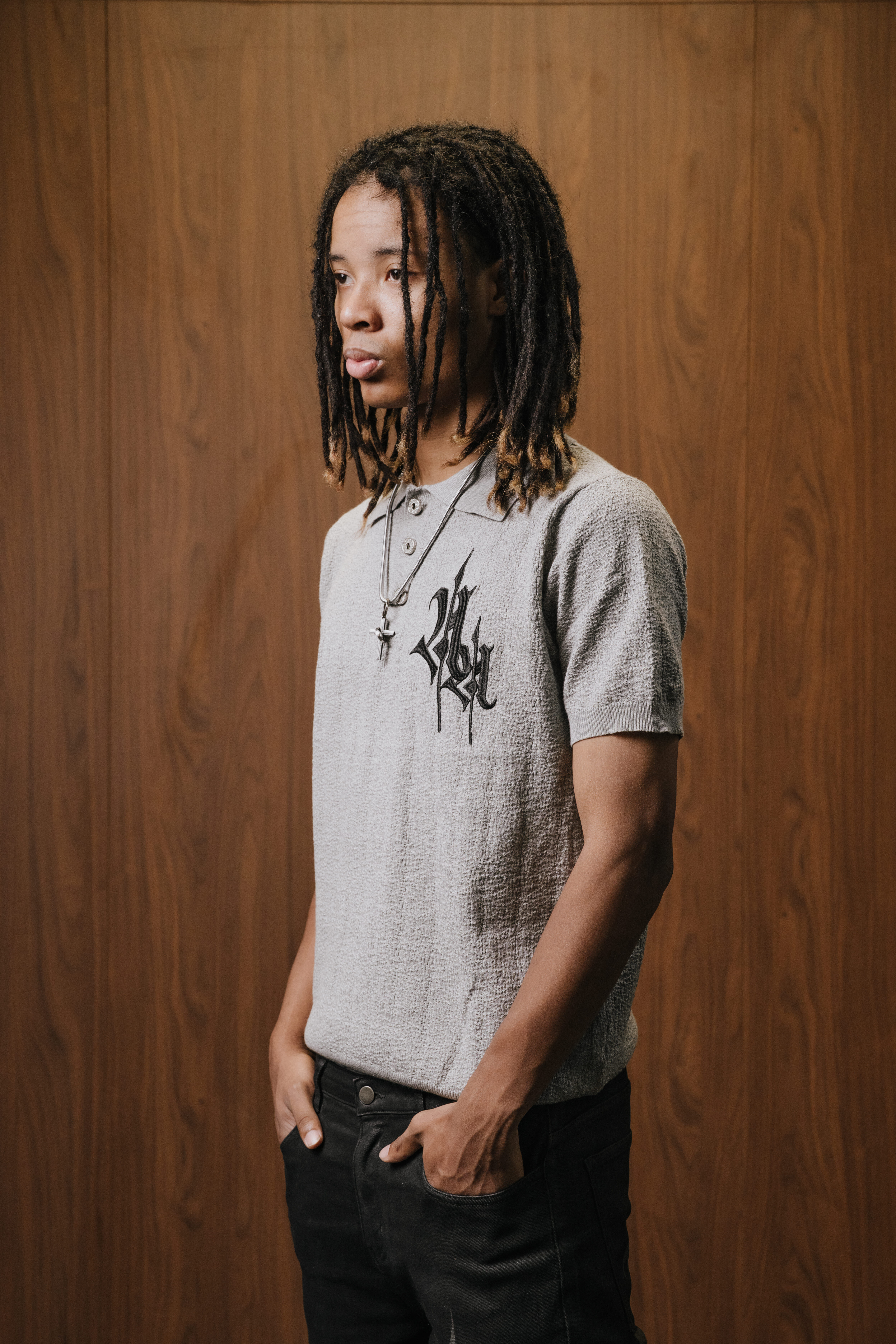 Gilded Crest Knit Polo