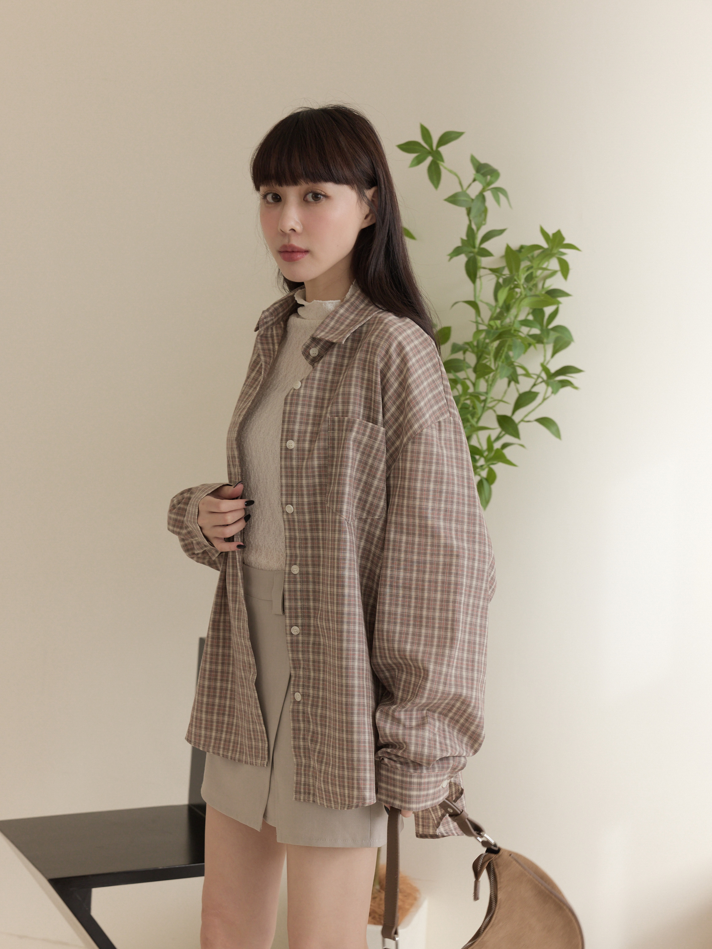 Plaid Longline Shirt