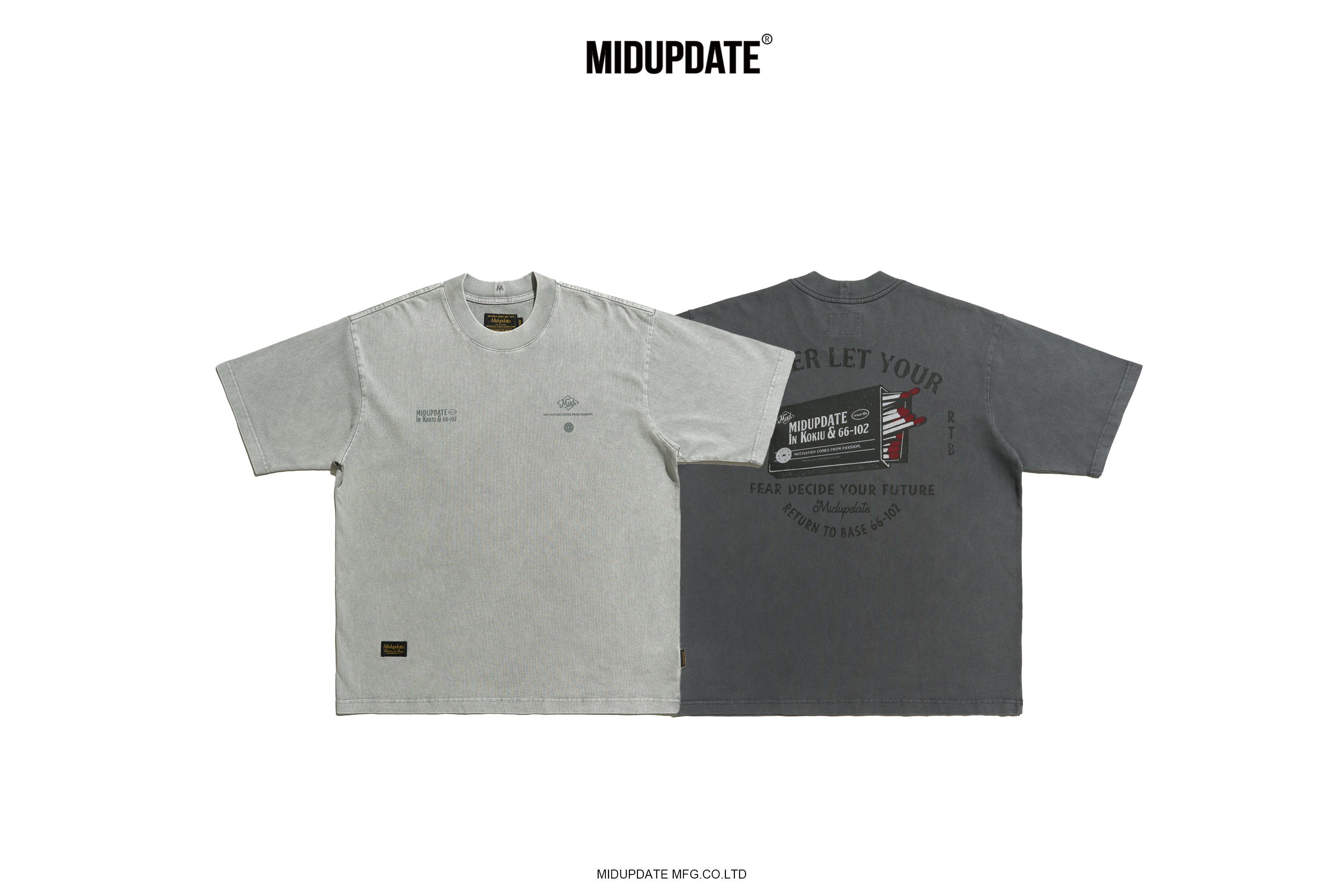 MIDUPDATE仿舊火柴盒水洗短T [Q2-367]