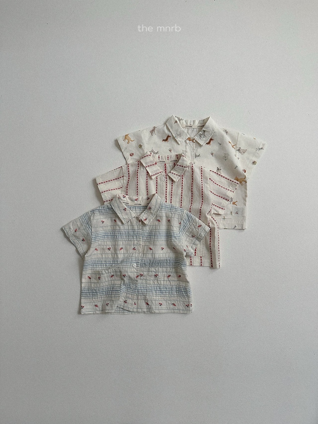 韓國🇰🇷Minirobe 繽紛短袖襯衫(S-XL)