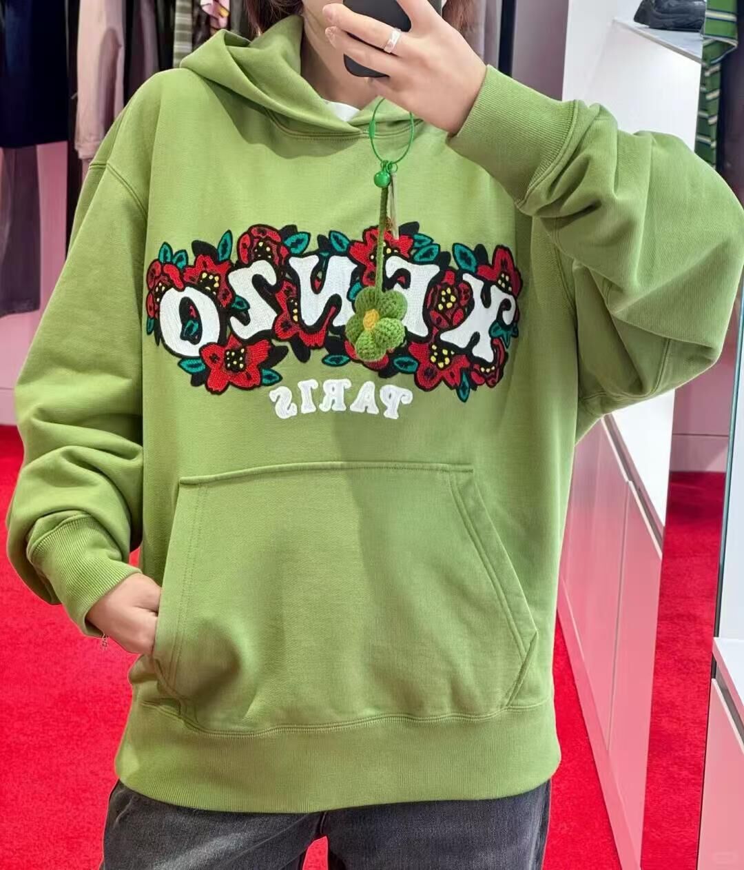 【預購】Kenzo H051834 大花花有帽衛衣（綠色）