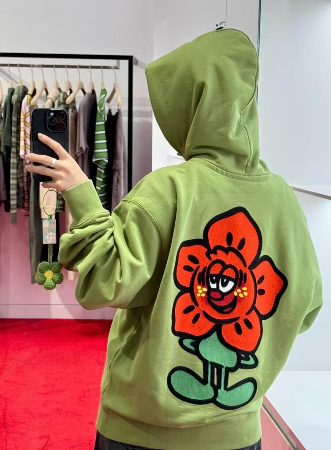 【預購】Kenzo H051834 大花花有帽衛衣（綠色）