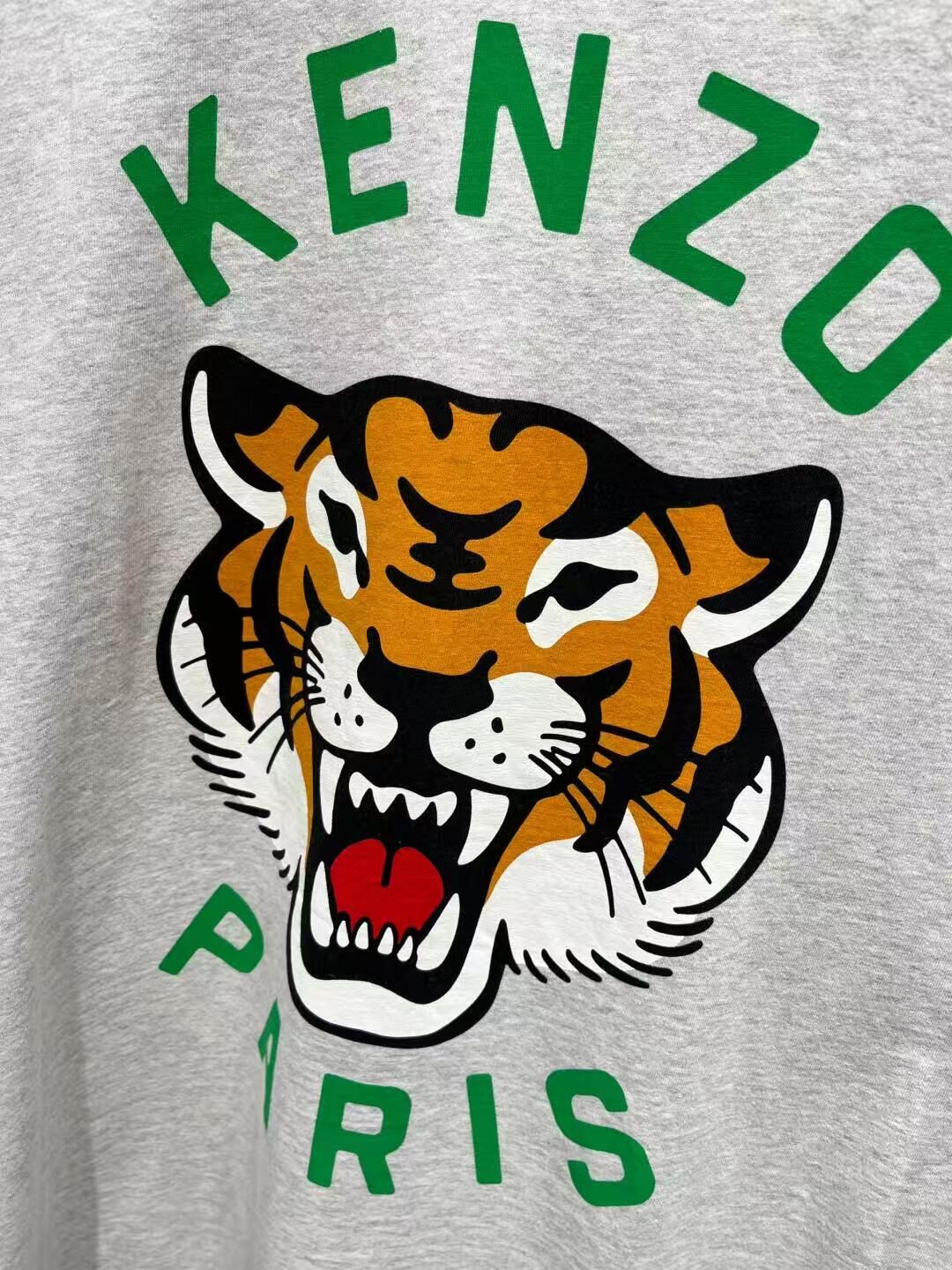 【預購】Kenzo H051830 男女通用老虎短袖上衣（灰色）