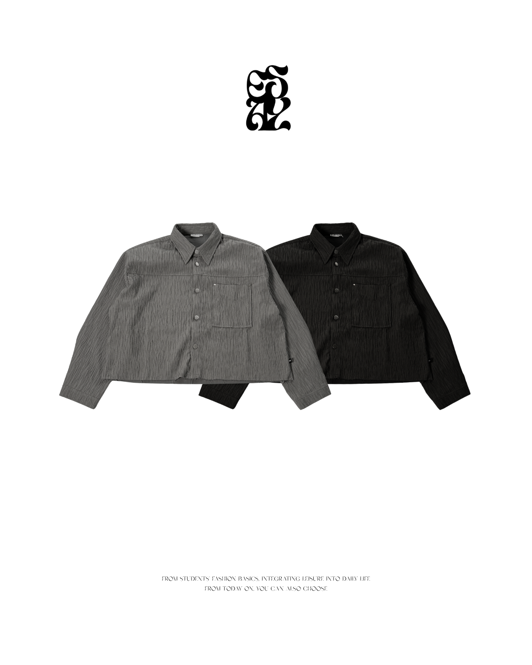 EASYÉ寬短坑條衫外套