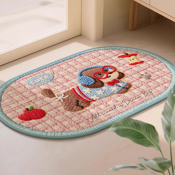 日系療癒仿亞麻吸水踏墊(福利品)