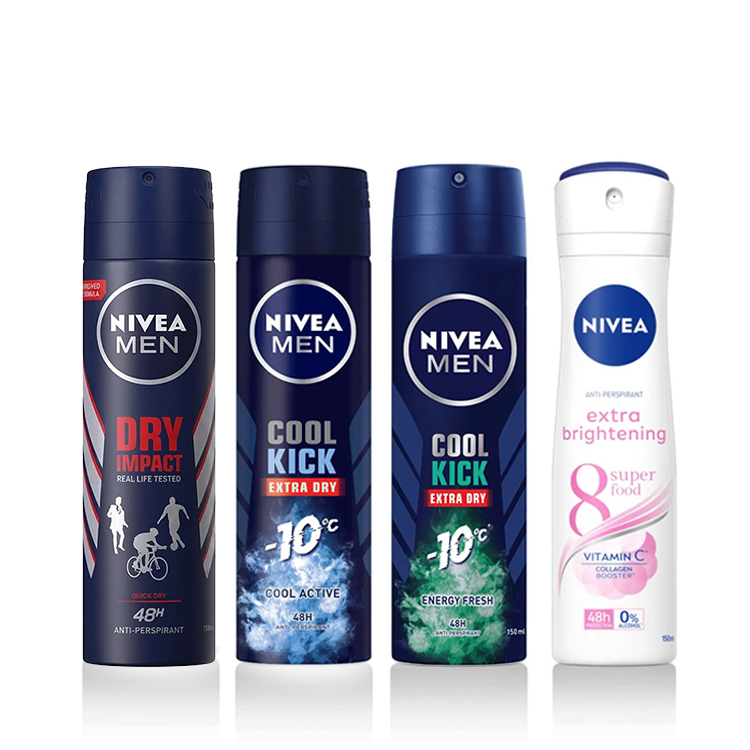 【NIVEA 妮維雅】止汗噴霧150ml-乾適活力/舒活麝香/清新柑橘/美白(新舊包裝隨機出貨)